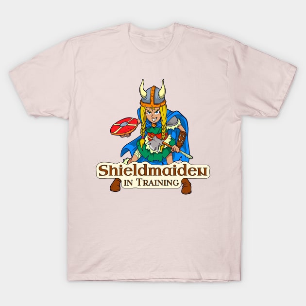 Viking Warrior Girl - Shieldmaiden in Training T-Shirt by Modern Medieval Design